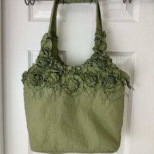 NWOT Green Floral Women's Bag career lunch bag alternative romantic bag